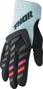 Thor Women's Spectrum Gloves Light Blue/Mint/Black M - MX gloves with padded palm & touchscreen fingers