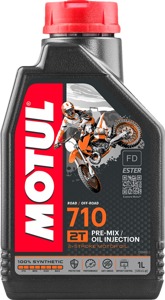 Motul 710 2T Synthetic 2-Stroke Oil 1L - 1 liter synthetic 2-stroke oil for premix or injection