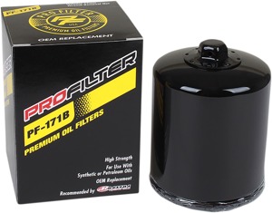 Pro Filter Black V-Twin Oil Filter with Backflow Valve