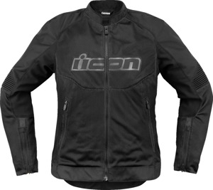ICON Women's Overlord3 Mesh Jacket Black M - Sport fit mesh jacket with D3O armor