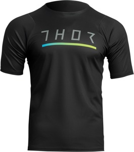 Thor Assist Caliber Short-Sleeve Jersey Black/Gray 2XL Men's - Men's 2XL MTB jersey, Black/Gray, moisture wicking
