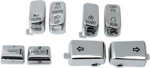Drag Specialties Switch Cap Kit Chrome For Harley-Davidson - Chrome switch cap kit For Harley-Davidson models