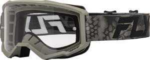 Fly Racing Youth Focus SE Kryptek Goggles Moss Grey/Black Clear Lens - Youth offroad goggles Moss Grey/Black clear lens