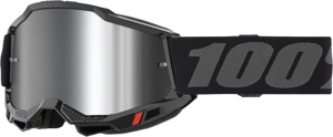 100 Percent Accuri 2 Goggles Black Mirror Silver Lens - Offroad goggles with mirror silver lens