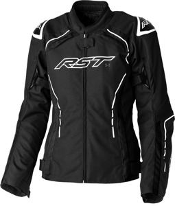 RST Ladies S1 CE Textile Jacket Black/White XS - Women's XS textile riding jacket black/white