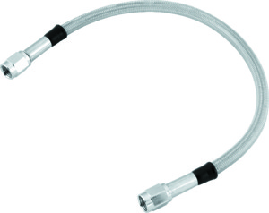TwinPower Stainless Steel Brake Hose 34in Clear Coated Universal - 34in clear-coated DOT stainless steel brake hose