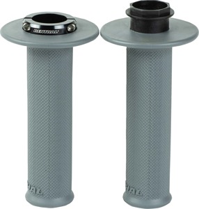 Renthal MX Original Lock-On Grips Medium Full Diamond Gray - Medium compound lock-on grips, full diamond, gray