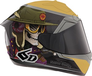 6D ATS-1R Voodoo Ranger Helmet XL Black Gold Unisex - Full face carbon helmet, XL, Black/Gold, Unisex