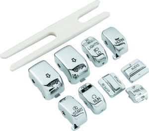 Bikers Choice Chrome Switch Cap Kit For 96-16 FLHT FLHR 06-16 FLHX - Switch cap kit for FLHT FLHR FLHX 96-16, chrome finish