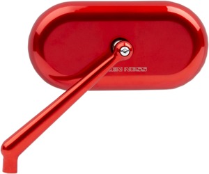 Oval Mirror Left Hand Red by Arlen Ness