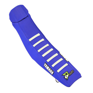 Seat Cover Blue w/White Ribs - For 18-19 Yamaha YZ250F YZ450F