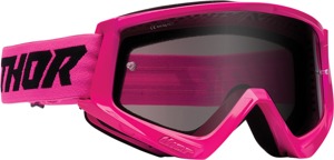 Thor Combat Sand Racer Goggles Flo Pink Smoke Lens Adult Unisex - Anti-fog, sand-resistant goggles Flo Pink Smoke Lens