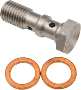 Goodridge Double Banjo Bolt M10x1.25 Stainless Steel - Fits Honda, Kawasaki, Suzuki 02-10, Triumph, Yamaha