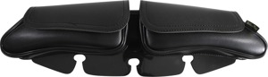 Willie & Max Dual Pouch Windshield Bag Black For Harley FL/FLH/FLT/FLHT - Windshield bag for Harley FL/FLH/FLT/FLHT models
