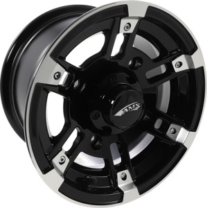 AMS Roll'n 104 Wheel 12x7 4/156 Machined/Gloss Black For Polaris - 12x7 4/156 Wheel Machined/Black For Polaris models