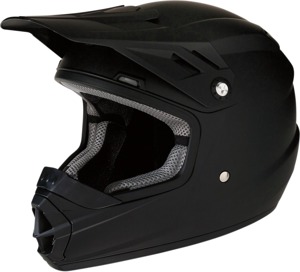 Youth Rise Solid Full Face Offroad Helmet Gloss Black Y-Medium