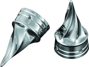 Kuryakyn Twisted Axle Nut Caps Chrome - Chrome twisted axle nut caps, universal fit