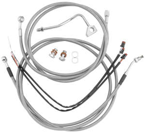 Extended Braided S.S. Control Cable Kit for Baggers - 18" tall bars (ABS)