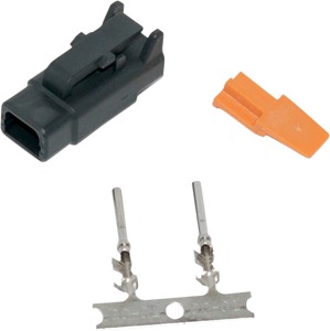 Deutsch DTM 2-Position Plug w/ Terminals & Wedgelock - Black