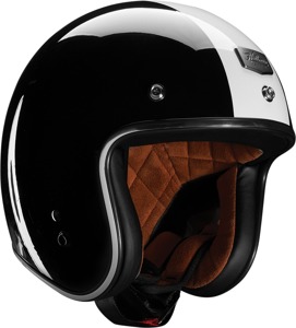 THOR Mccoy Open Face Helmet Gloss Black/White Large Adult - Open face helmet, gloss black/white, size L