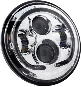 Letric Lighting LED Headlight with Chrome Halo 7"