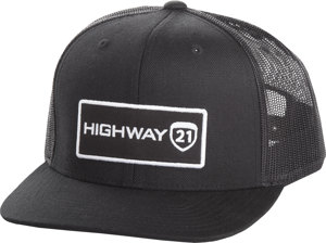Highway 21 Corporate Hat Black One Size - Black snap back hat, one size fits most