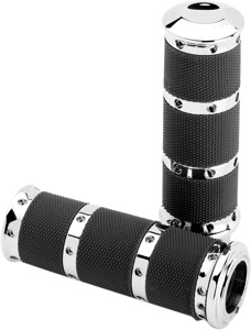 Performance Machine Contour XL Handlebar Grips Chrome TBW