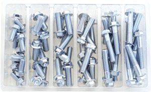 Bolt M8 10mm Hex Flange Bolt Assortment Pack - Silver