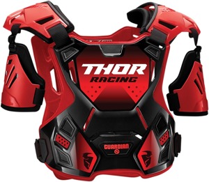 Thor Guardian Roost Deflector Red Black M/L Men's - Men's M/L red black chest protector by Thor