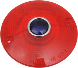 Turn Signal Replacement Lenses Red w/ Blue Dot by Chris Products