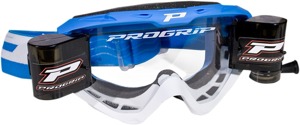 3450 Light Blue / White Riot Goggles - Clear Lens w/ Roll-Off System