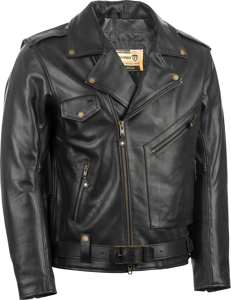Highway 21 Murtaugh Jacket Black 3X-Large Men's - Premium leather riding jacket in 3X-Large Black