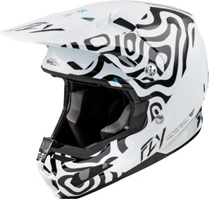 Fly Racing Youth Formula S Carbon Abyss Helmet YL White/Black - Advanced youth helmet with smart safety tech