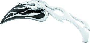 Biker's Choice Black Teardrop Flame Mirrors Pair