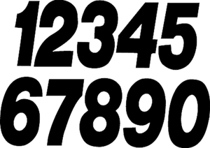 DIRT DIGITS SX 8" Black #9 Super X Numbers 3-Pack - 8" black #9 stick-on numbers, 3-pack