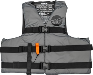 Fly Racing Nylon Flotation Vest Grey/Black 2X-Large Unisex - 2X-Large flotation vest, Grey/Black, unisex, Type III