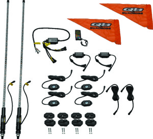 QuadBoss 6Ft LED Rock Whip Bluetooth Kit with Flag - IP67 Waterproof