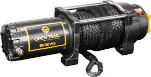 Open Trail 6000LB Wide Winch with Synthetic Rope - 6000lb ATV/UTV winch with synthetic rope