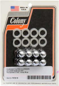 Chrome Cylinder Base Hardware Nut Kit For 57-85 HD Sportster
