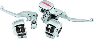Bikers Choice Chrome Handlebar Control Kit 11/16 Bore For 96-07 FLT - Handlebar control kit, chrome, For 96-07 FLT