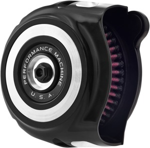 Performance Machine Vintage Air Cleaner Contrast Cut Black/Silver
