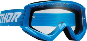 Thor Youth Combat Racer Goggles Clear Lens Blue White Unisex - Youth motocross goggles, clear lens, blue/white