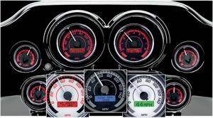 Dakota Digital MVX Six-Gauge Kit White/Grey Black Bezel