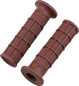 ODI Hart-Luck Full Waffle Slip-On Grips Brown 1in V-Twin - Brown full waffle slip-on grips for 1in V-Twin bars