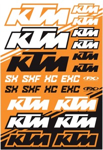 Factory Effex KTM SX Sticker Sheet Graphic Kit, Orange