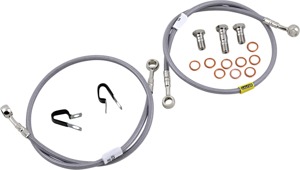 Stainless Steel Front Brake Line Kit - 2 Lines - For 15-17 Yamaha FZ-07
