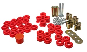 Red Rear End Control Arm Bushing Set