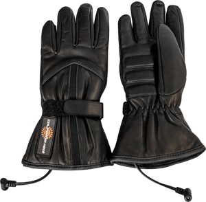 12V Heated Leather Gloves Black Large