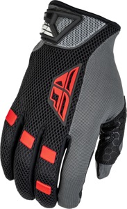 Fly Racing CoolPro Gloves Black/Red Large - Breathable mesh gloves, Black/Red, Size Large