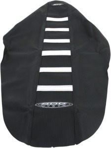 6-Rib Water Resistant Seat Cover Black/White - For 2019 KTM SX XC-F